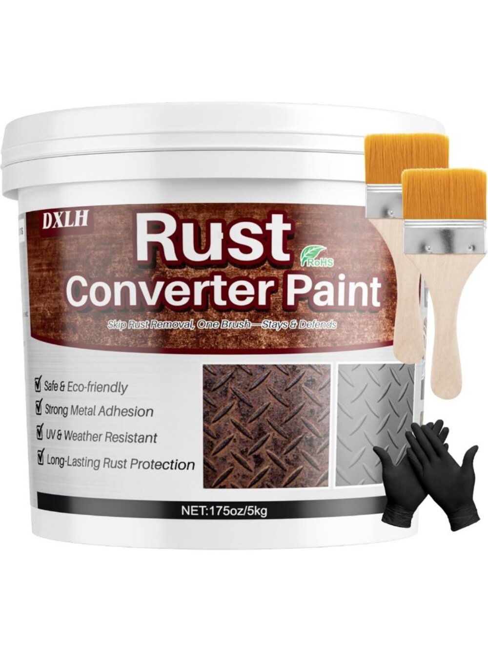 2-in-1 Rust Converter & Metal Primer, 175oz Gray Rust Reformer for Durable